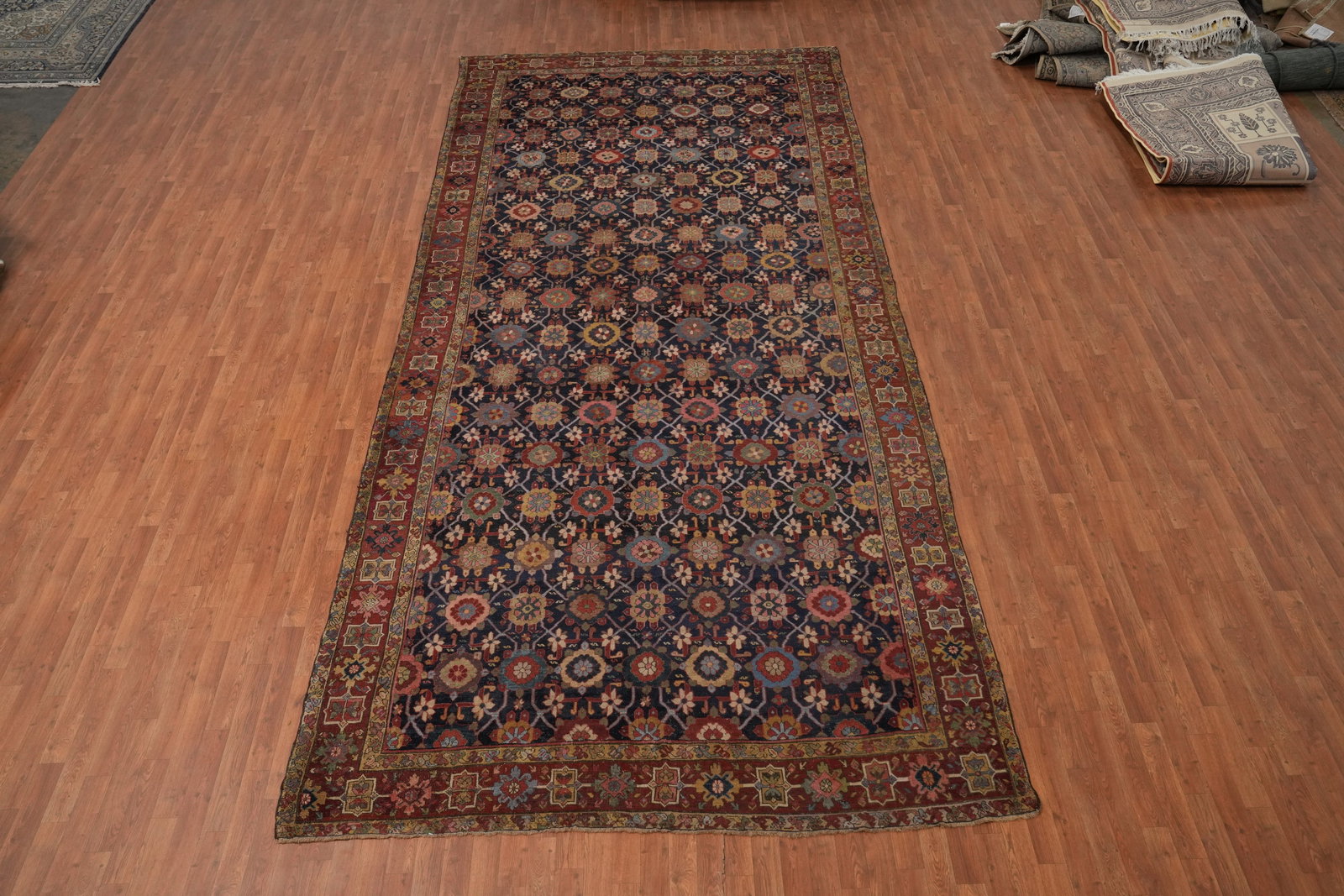 Pre-1900 Vegetable Dye Heriz Bakhshayesh Persian Rug 8x17 - 2