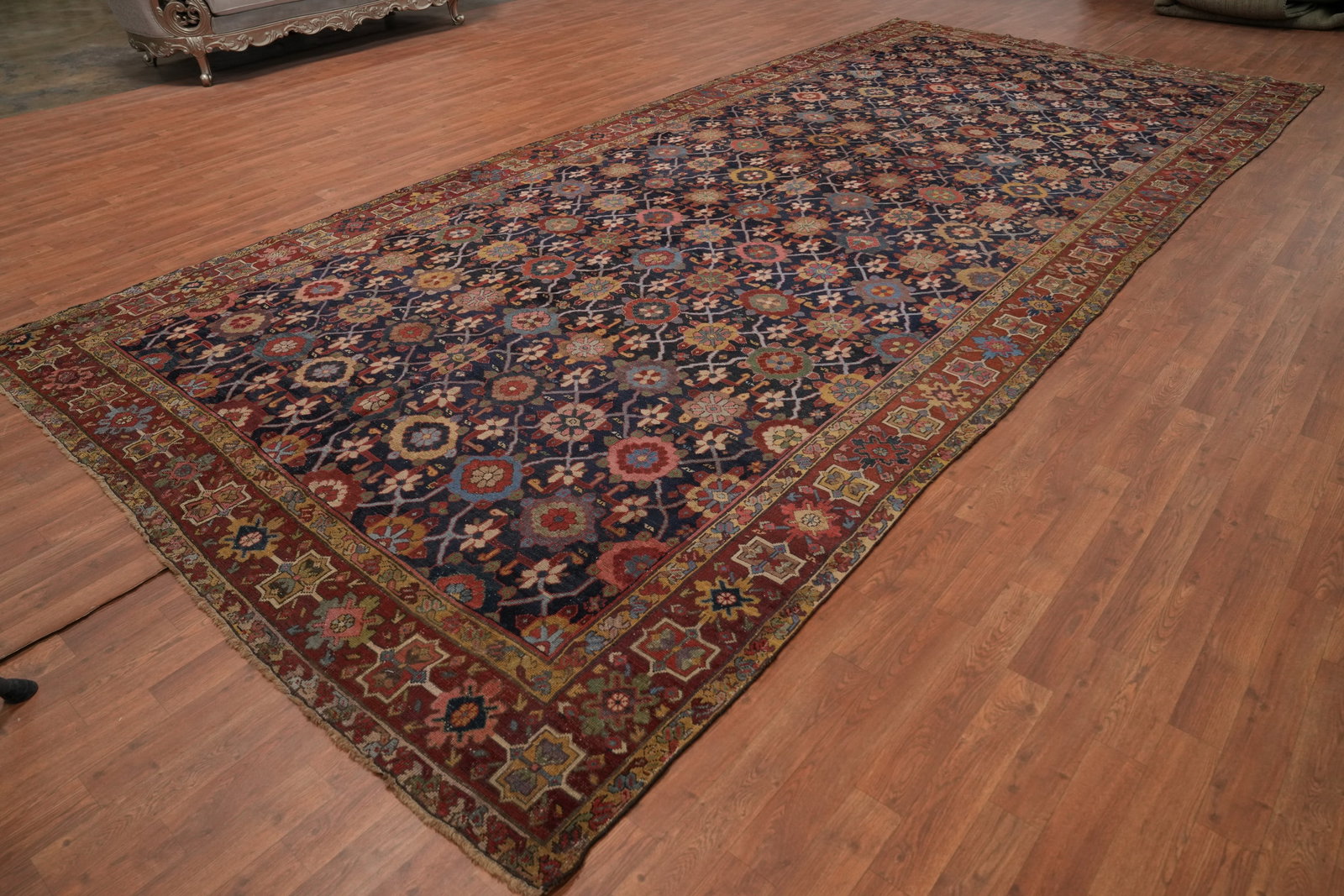 Pre-1900 Vegetable Dye Heriz Bakhshayesh Persian Rug 8x17 - 4