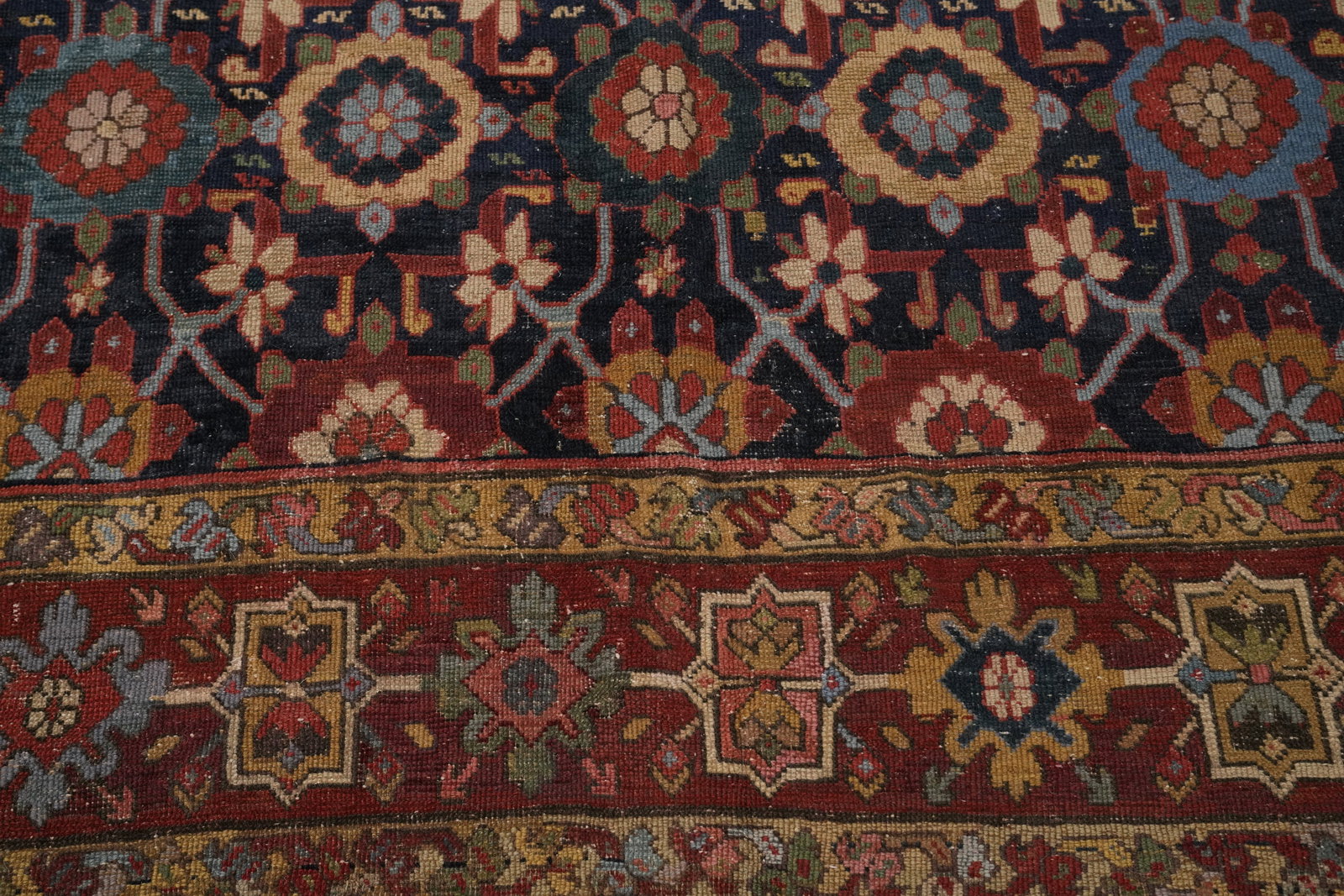 Pre-1900 Vegetable Dye Heriz Bakhshayesh Persian Rug 8x17 - 8