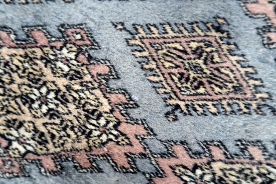 Handmade vintage Uzbek Bukhara runner 2.4' x 8' (75cm x 244cm) 1960s - 10