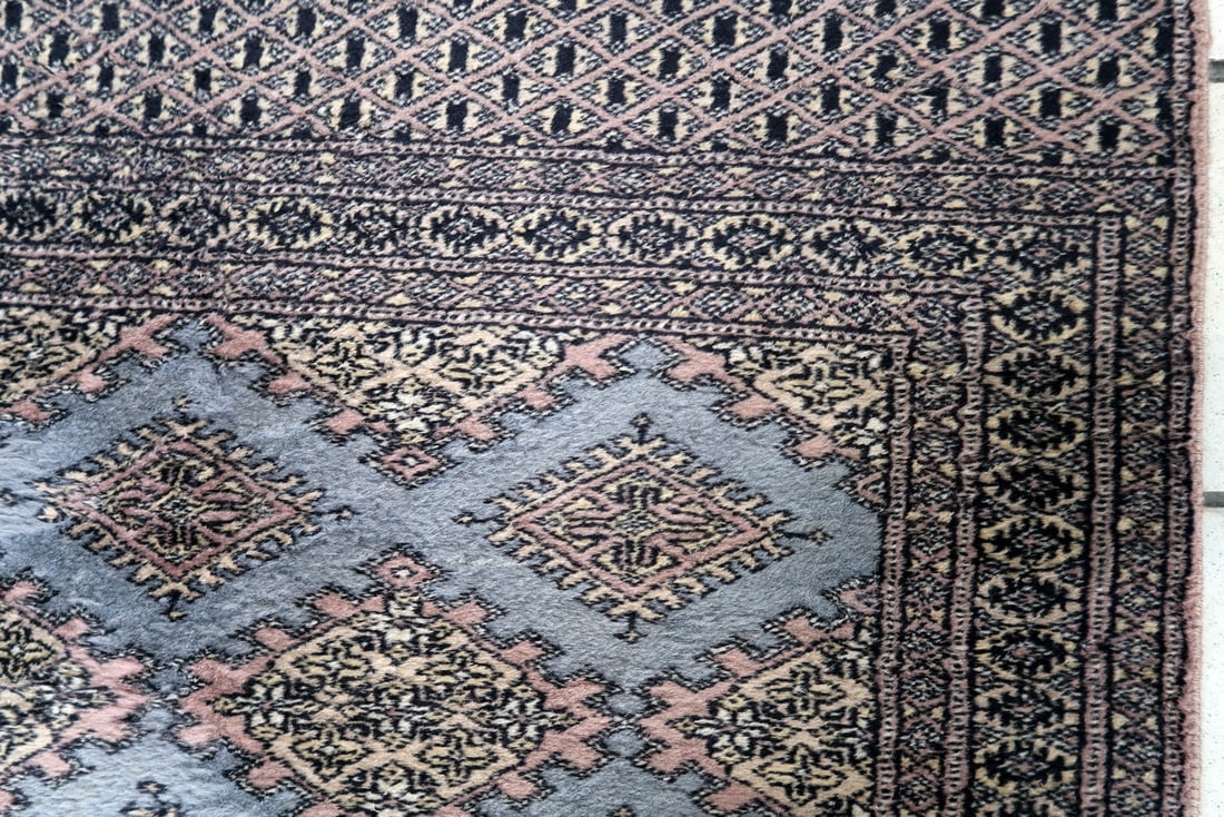 Handmade vintage Uzbek Bukhara runner 2.4' x 8' (75cm x 244cm) 1960s - 3