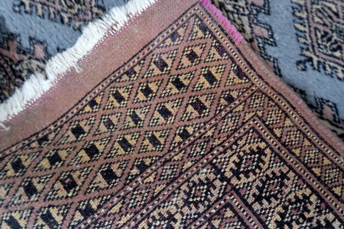 Handmade vintage Uzbek Bukhara runner 2.4' x 8' (75cm x 244cm) 1960s - 8