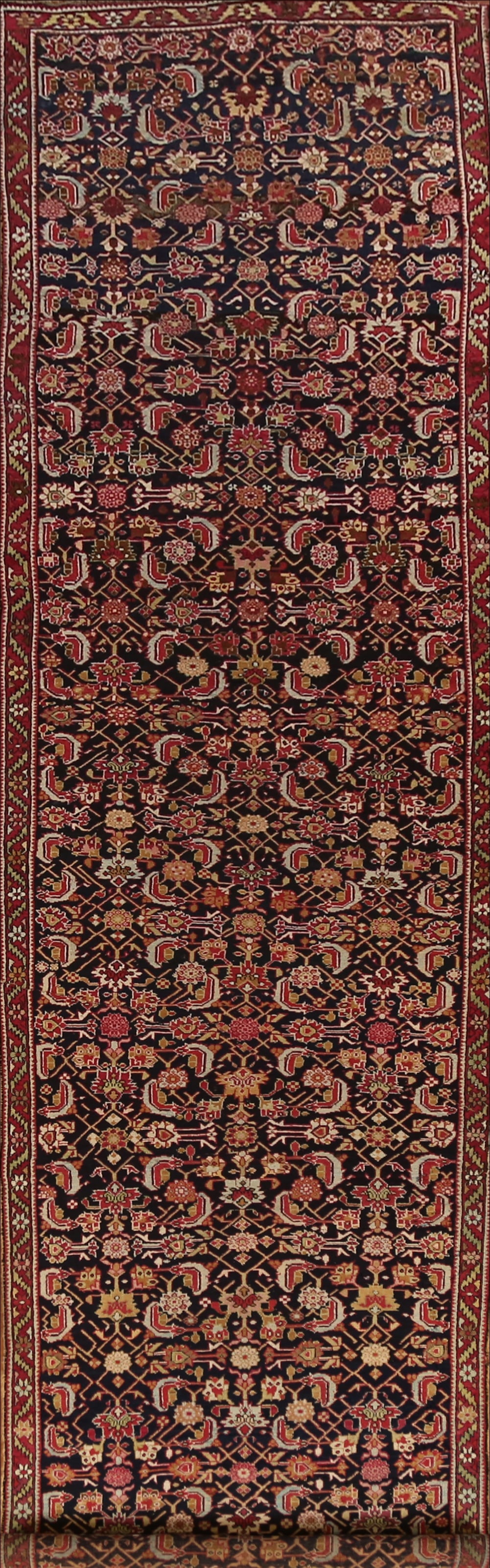 Pre-1900 Vegetable Dye Karabagh Persian Runner Rug 4x20 (1 of 20)