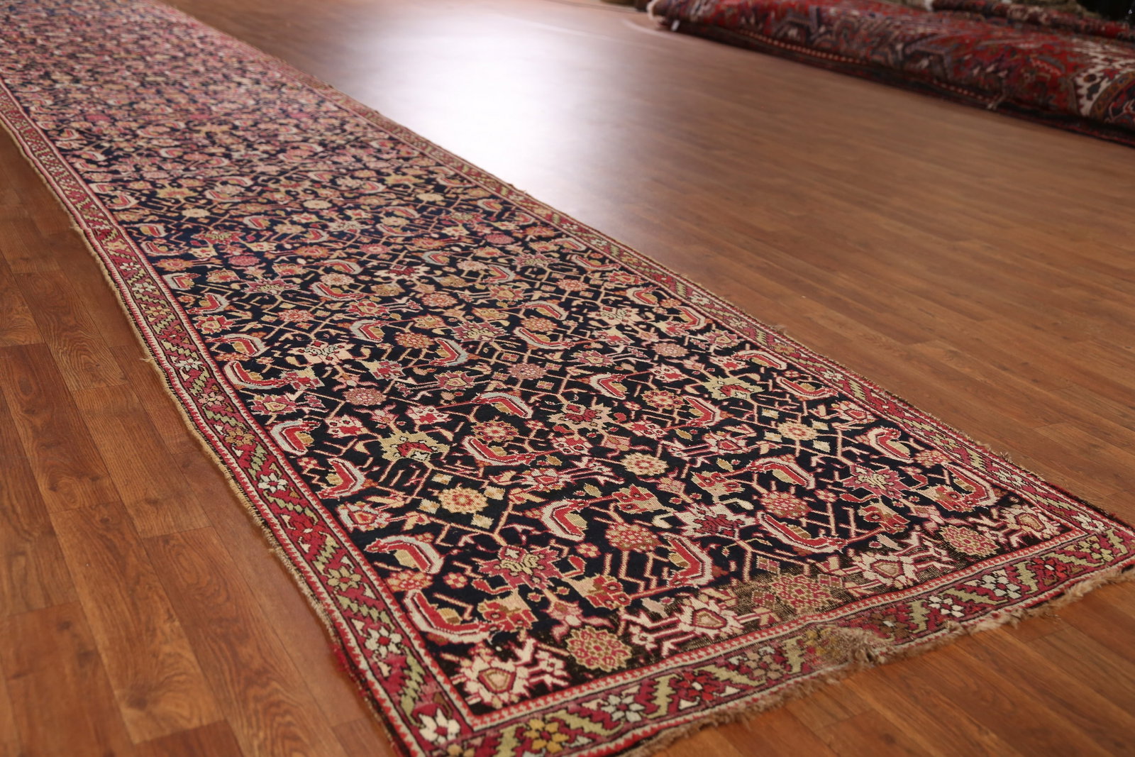 Pre-1900 Vegetable Dye Karabagh Persian Runner Rug 4x20 - 7