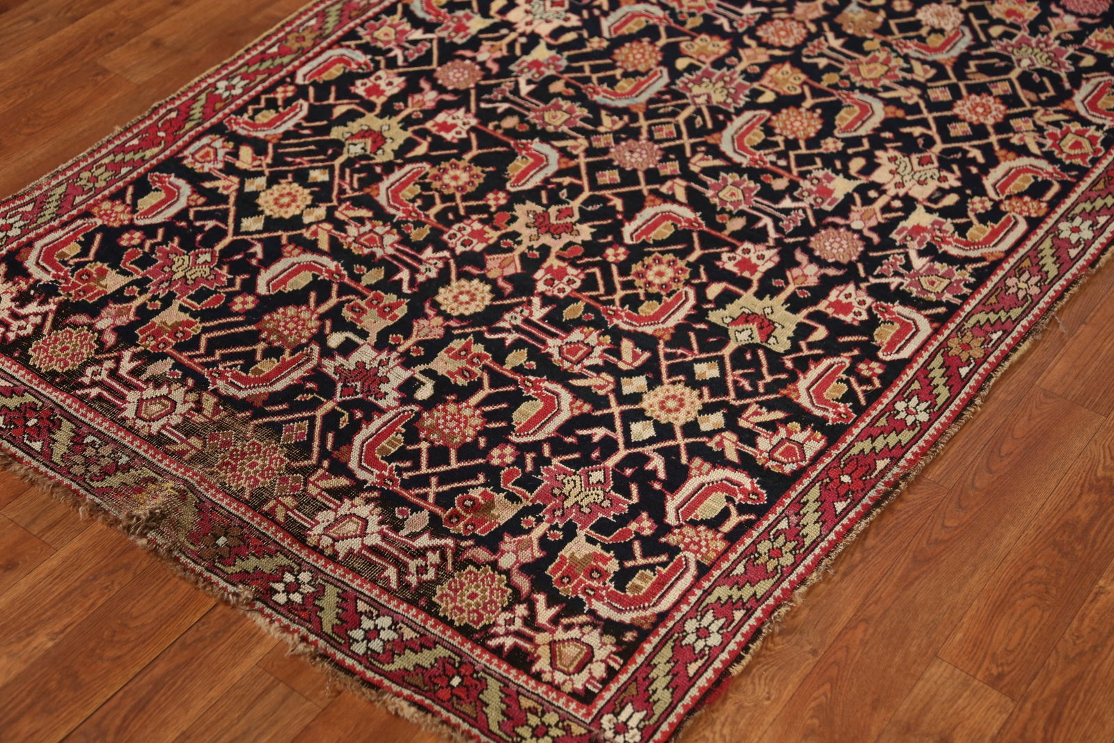 Pre-1900 Vegetable Dye Karabagh Persian Runner Rug 4x20 - 8