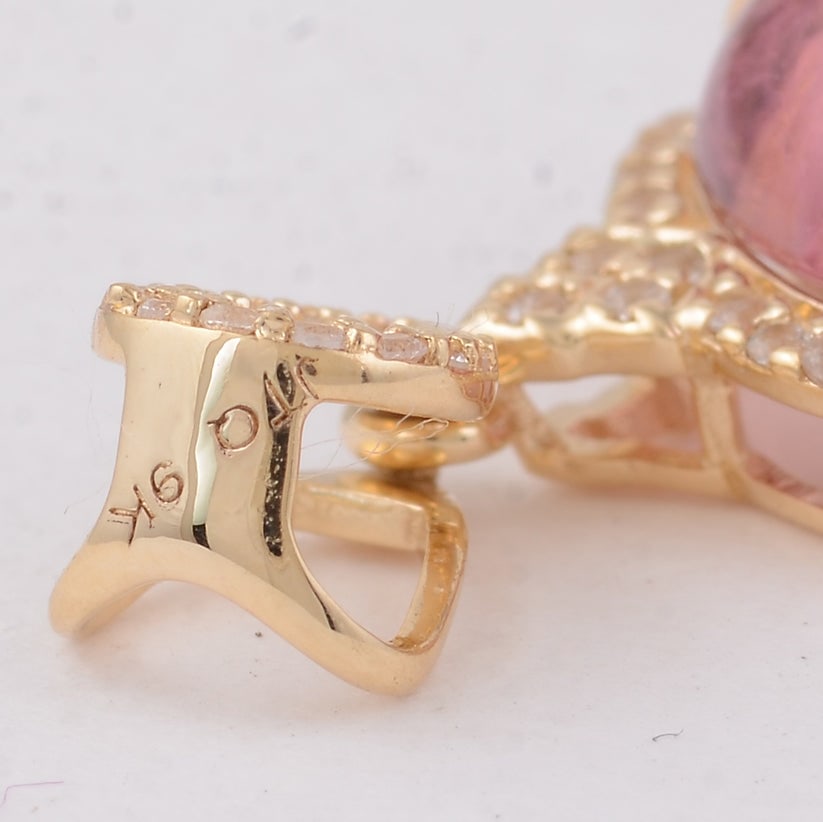 3.57 Ct Cushion Tourmaline 9K Gold Pendant - 5