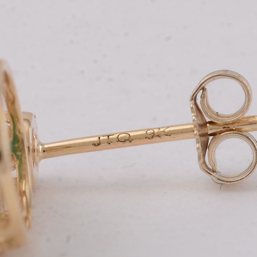 3.63 Ct Oval Emerald 9K Gold Earrings - 5