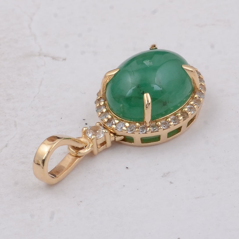 2.37 Ct Oval Emerald 9K Gold Pendant - 3