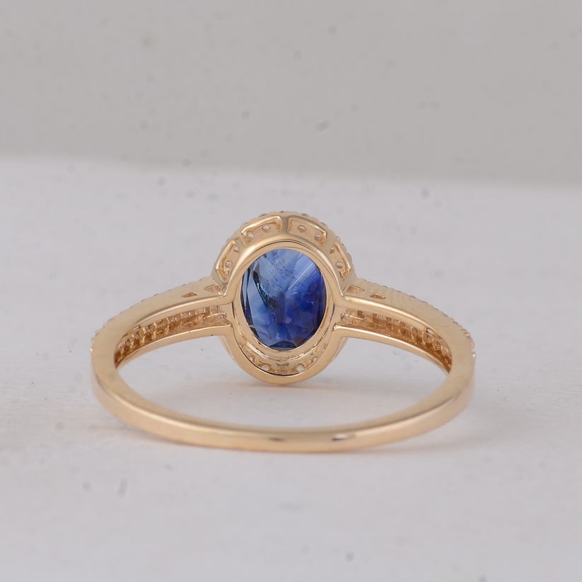 1.59 Ct Oval Sapphire 9K Gold Ring - 3
