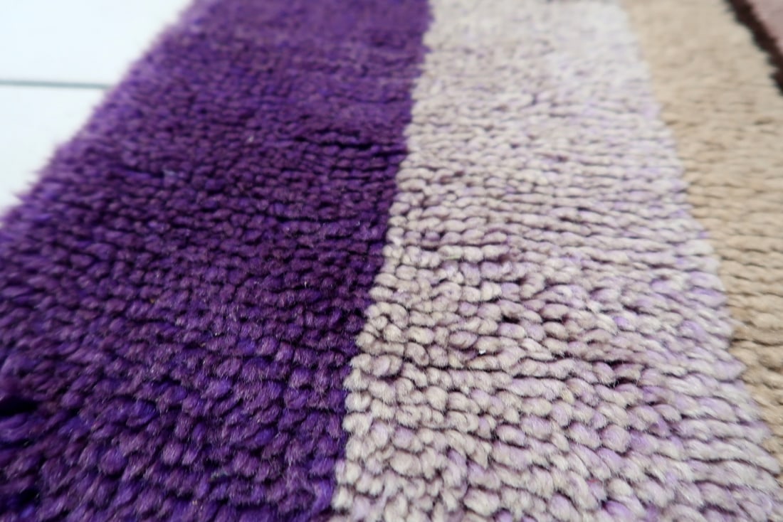 Vintage French Savonnerie Runner Modernist Design 2.9' x 8.5' - 1970s - 13