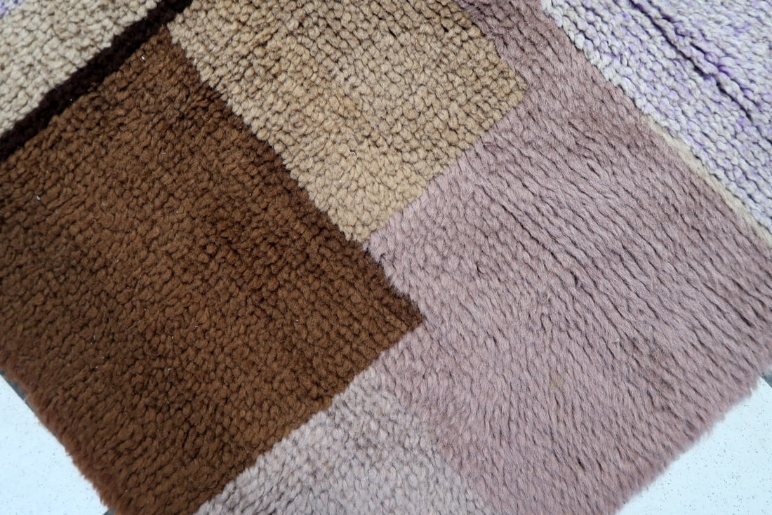 Vintage French Savonnerie Runner Modernist Design 2.9' x 8.5' - 1970s - 9