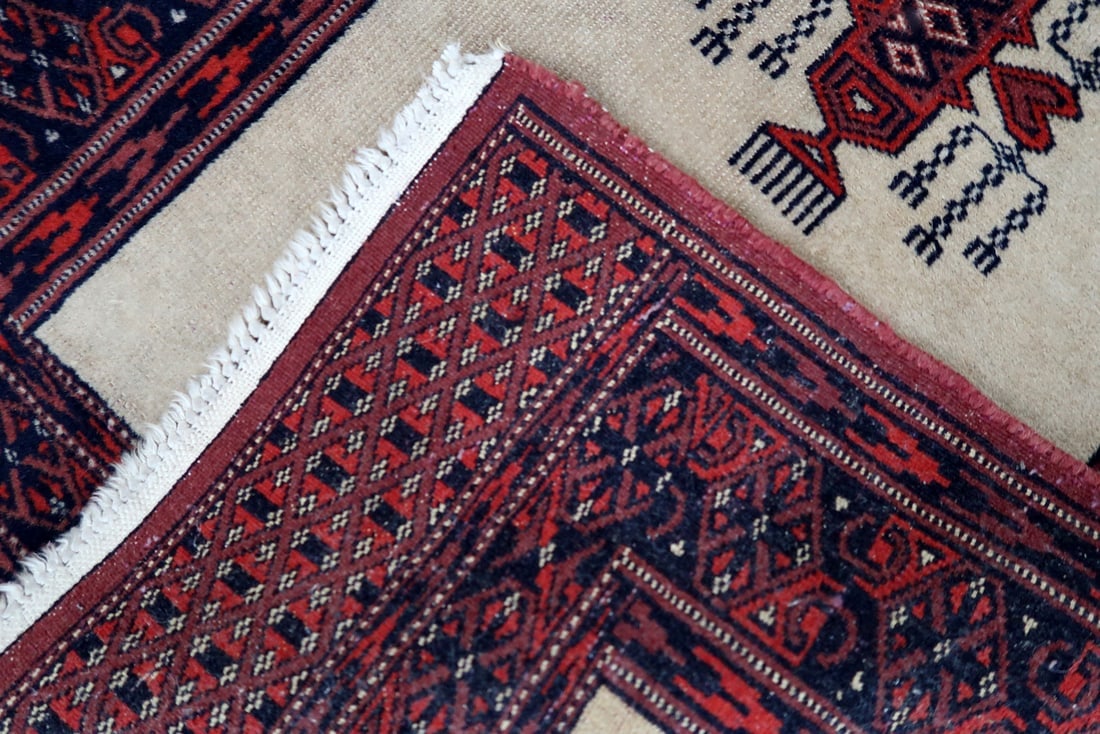 Handmade vintage Uzbek Bukhara runner 2' x 6.2' (61cm x 190cm) 1960s - 7