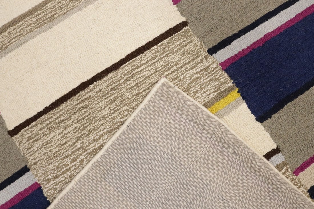 Multicolored Stripes 5X8 Hand-Tufted Modern Rug - 14