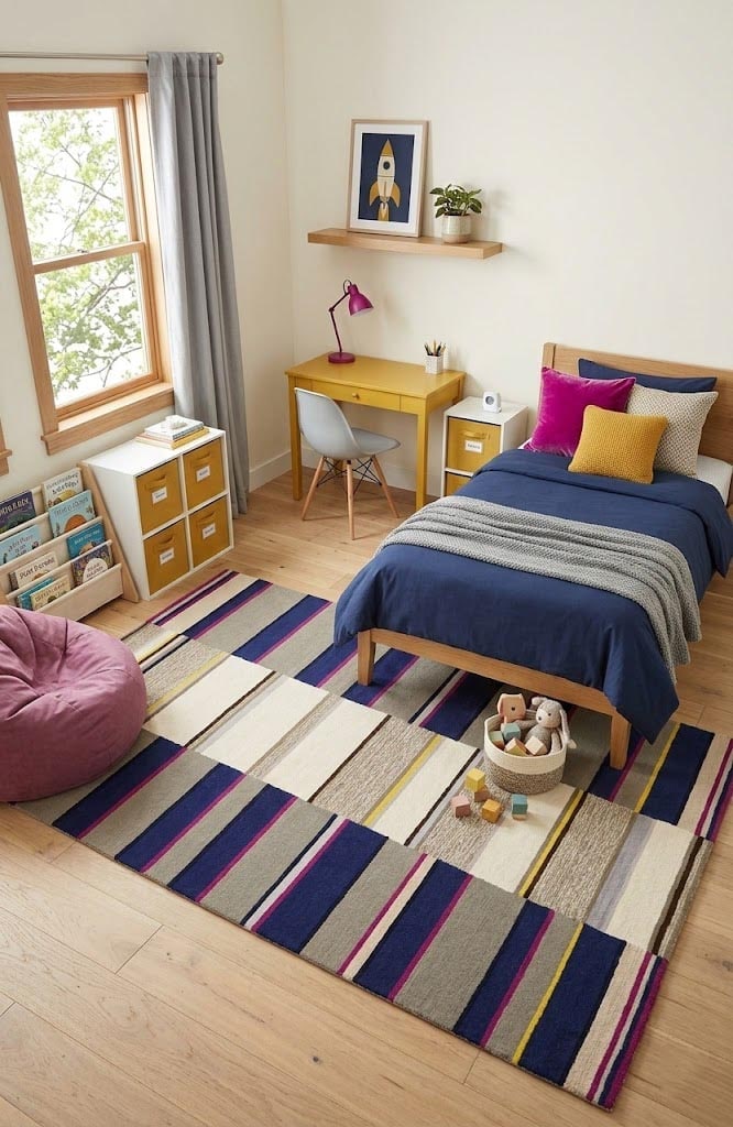 Multicolored Stripes 5X8 Hand-Tufted Modern Rug - 2