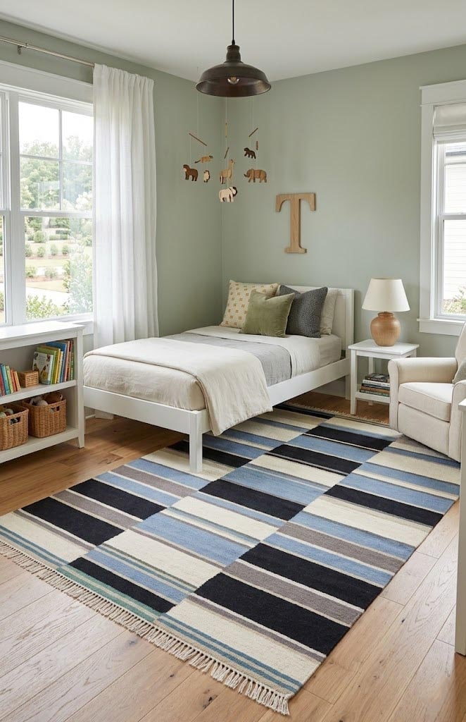 Multicolored Stripes 5X8 Hand-Tufted Modern Rug - 2