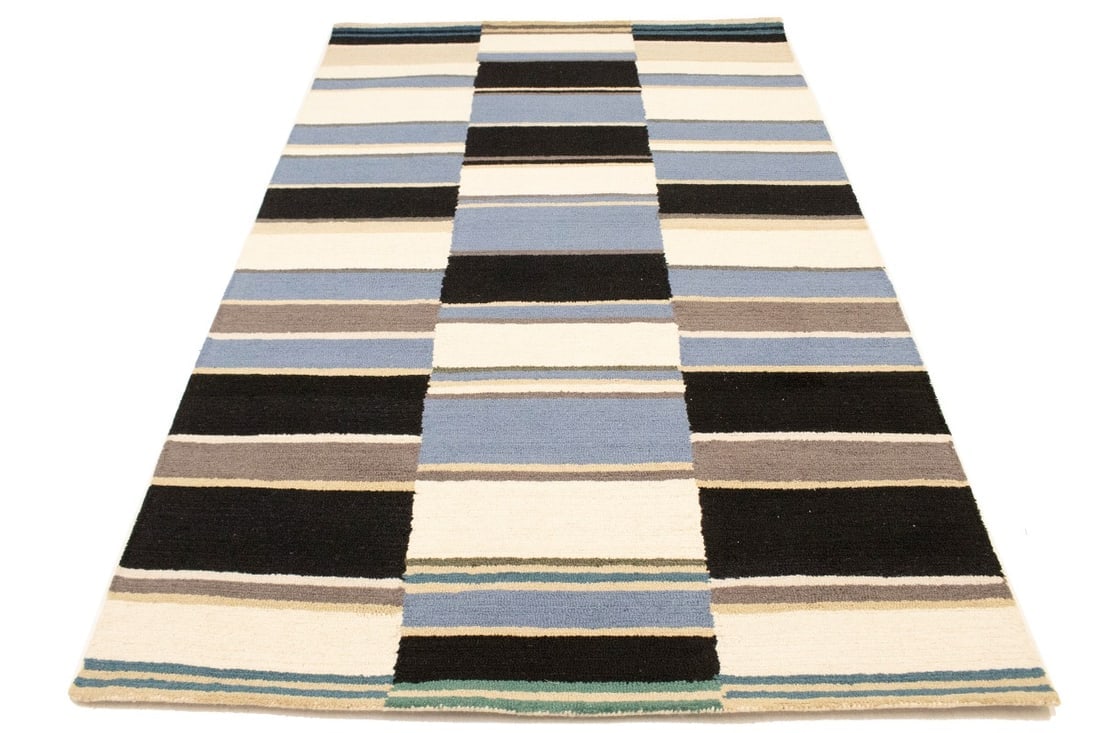 Multicolored Stripes 5X8 Hand-Tufted Modern Rug - 3