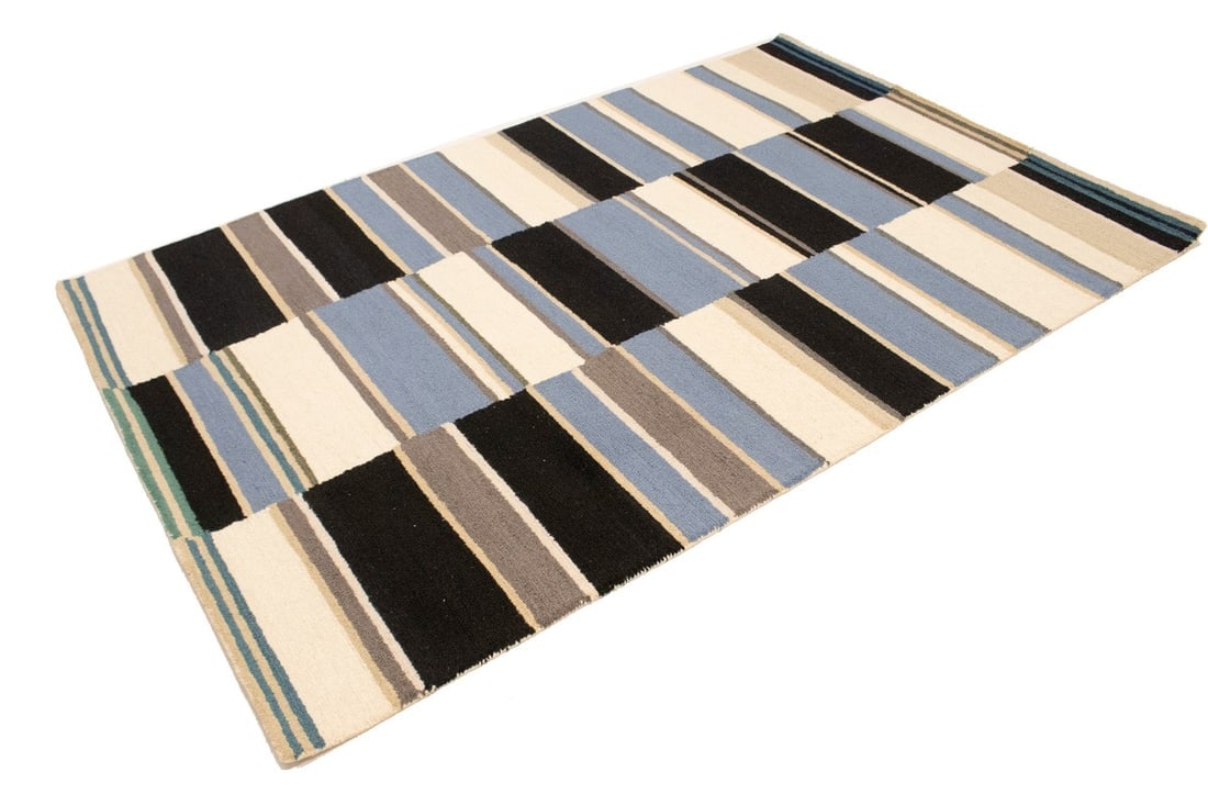 Multicolored Stripes 5X8 Hand-Tufted Modern Rug - 4