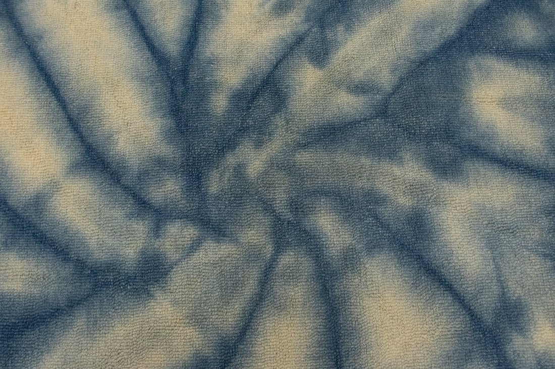 Navy Blue Tie-Dye 5X8 Hand-Tufted Modern Rug - 7