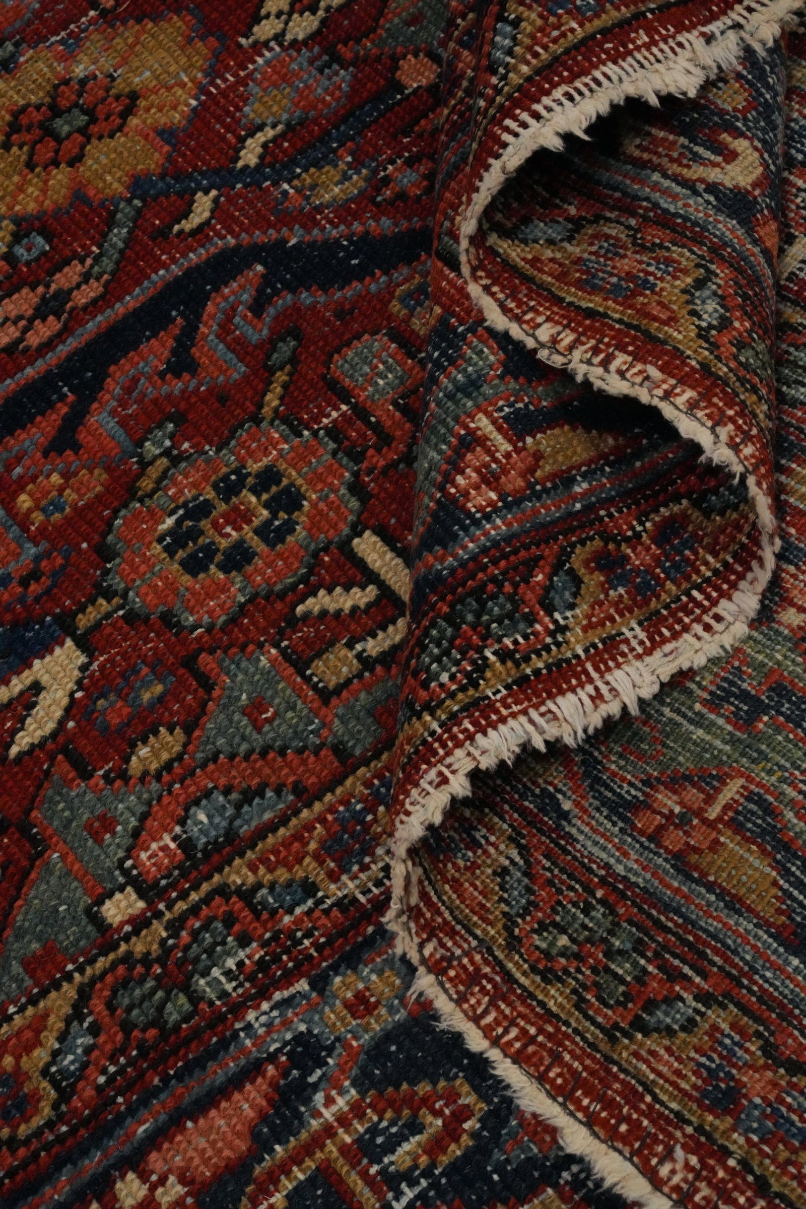 Pre-1900 Vegetable Dye Heriz Serapi Persian Area Rug 8x11 - 13