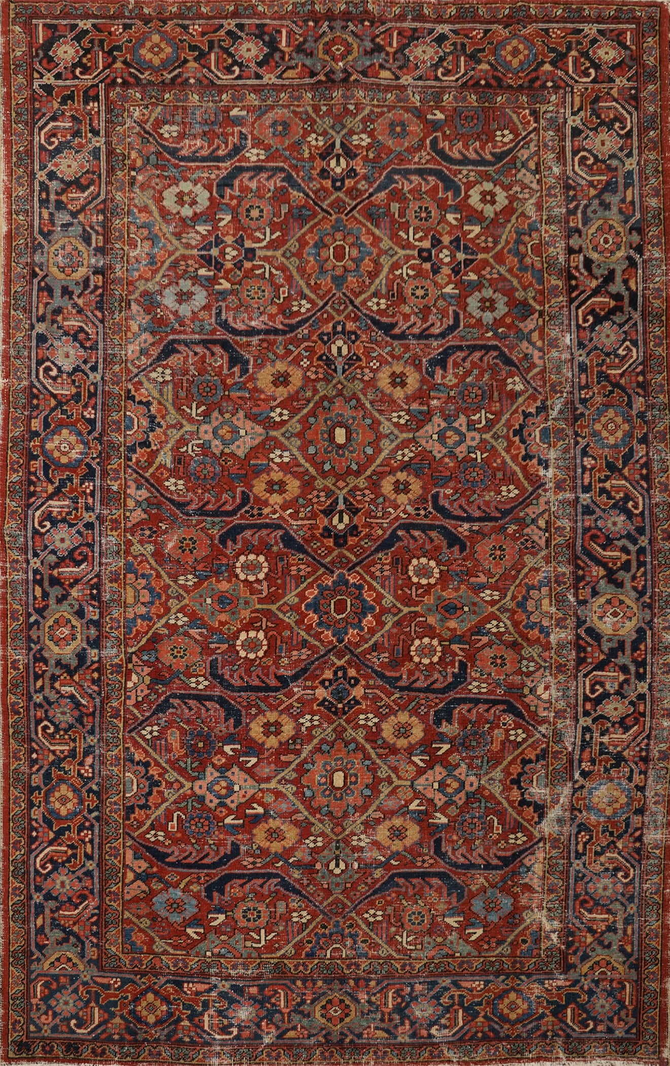 Pre-1900 Vegetable Dye Heriz Serapi Persian Area Rug 8x11 (1 of 15)