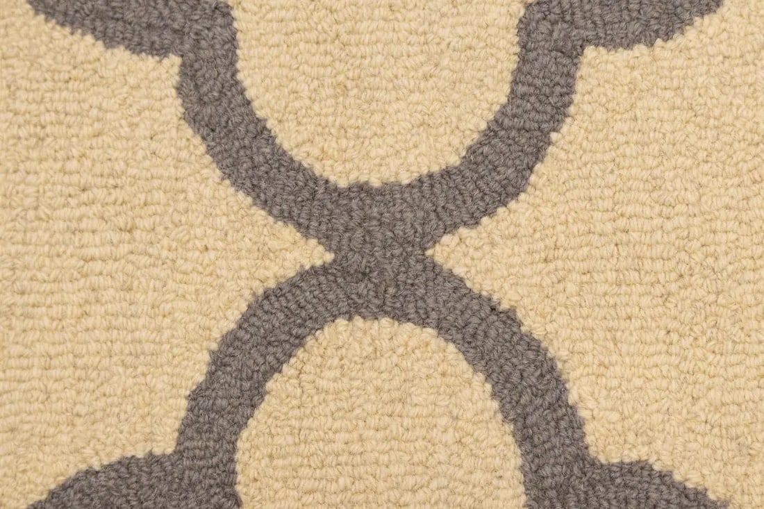 Cream & Taupe Trellis 5X8 Hand-Tufted Modern Rug - 7