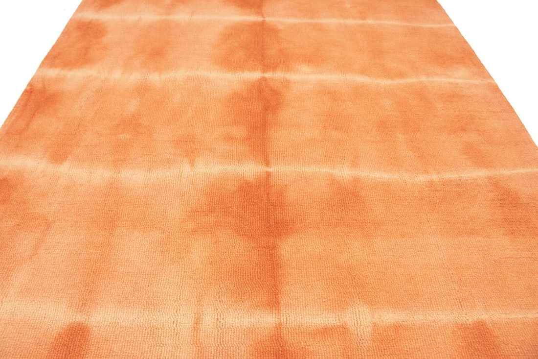 Coral Red Tie-Dye 5X8 Hand-Tufted Modern Rug - 11