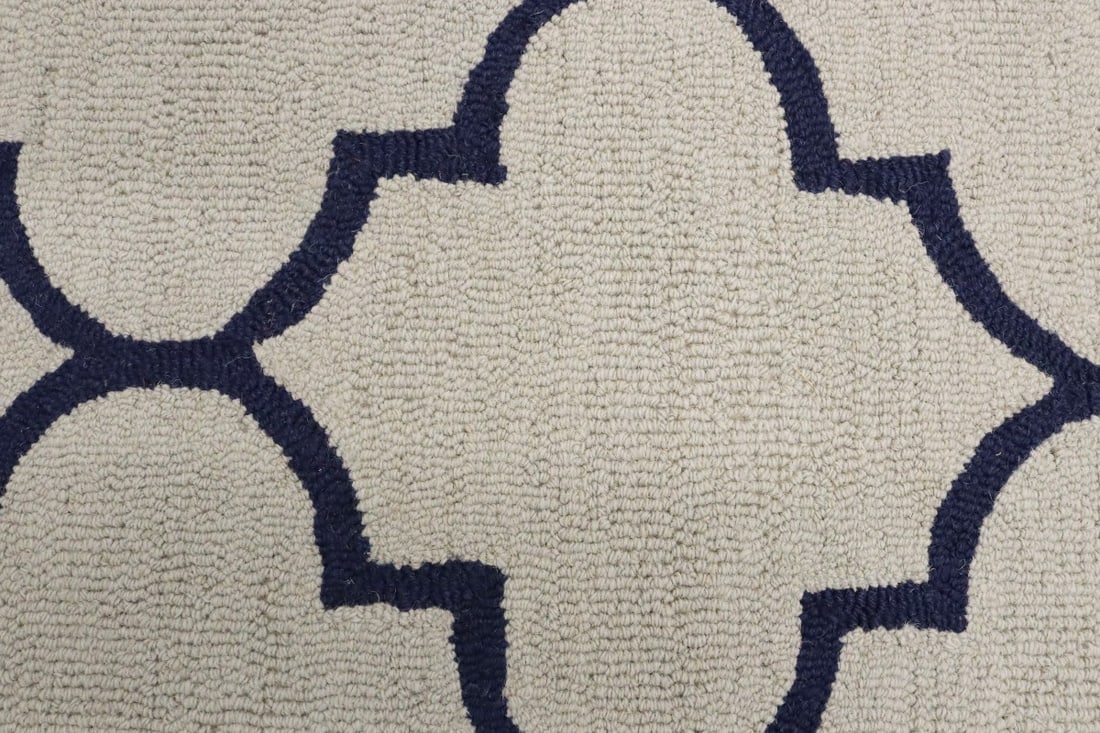 Cream Trellis 5X8 Hand-Tufted Modern Rug - 9