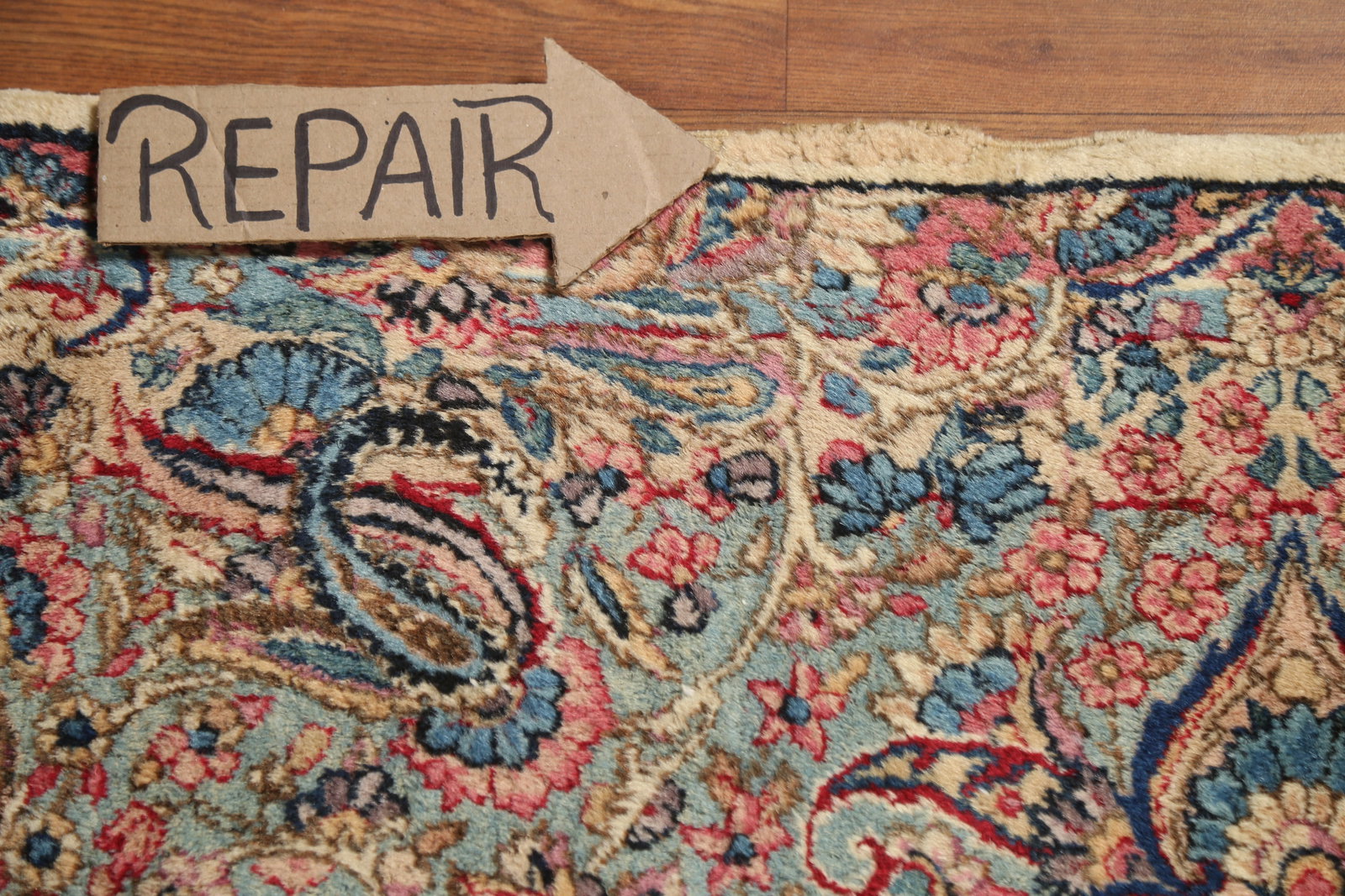 Pre-1900 Vegetable Dye Kerman Persian Large Rug 11x18 - 16