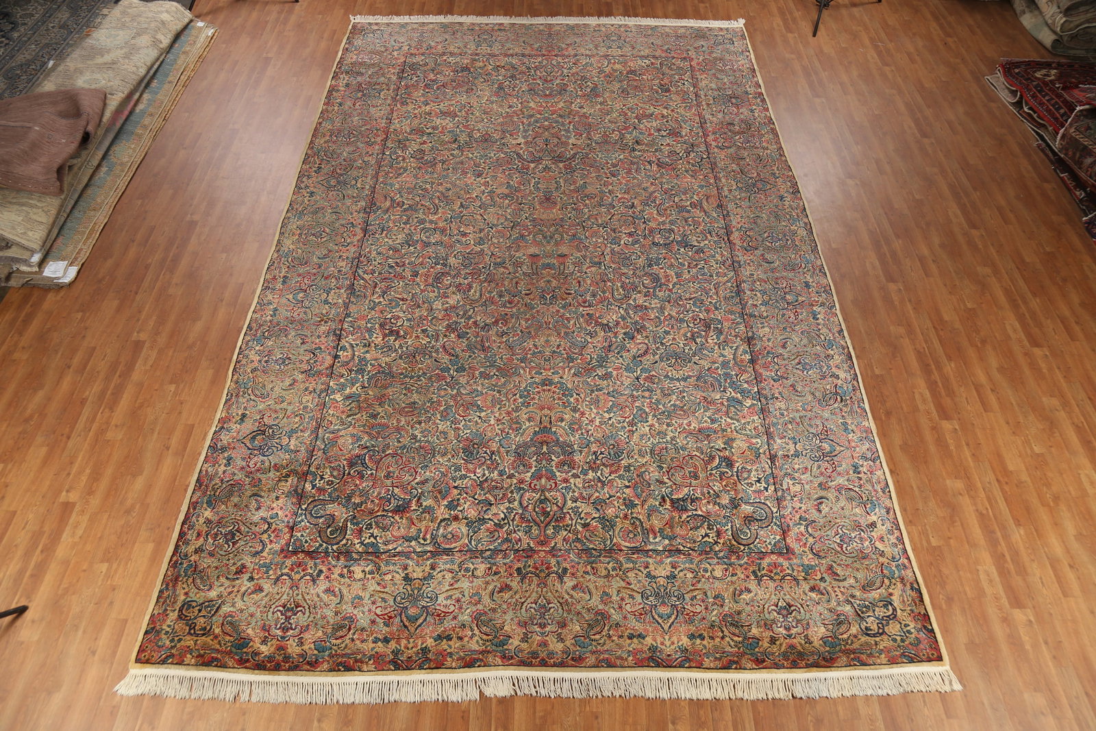 Pre-1900 Vegetable Dye Kerman Persian Large Rug 11x18 - 3