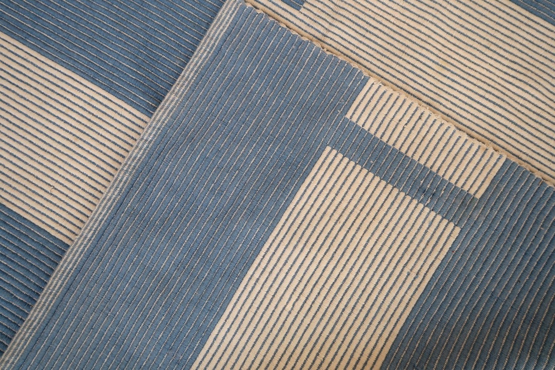 Handmade vintage Indian Dhurri kilim 4.6' x 6.3' (141cm x 193cm) 1970s - 9