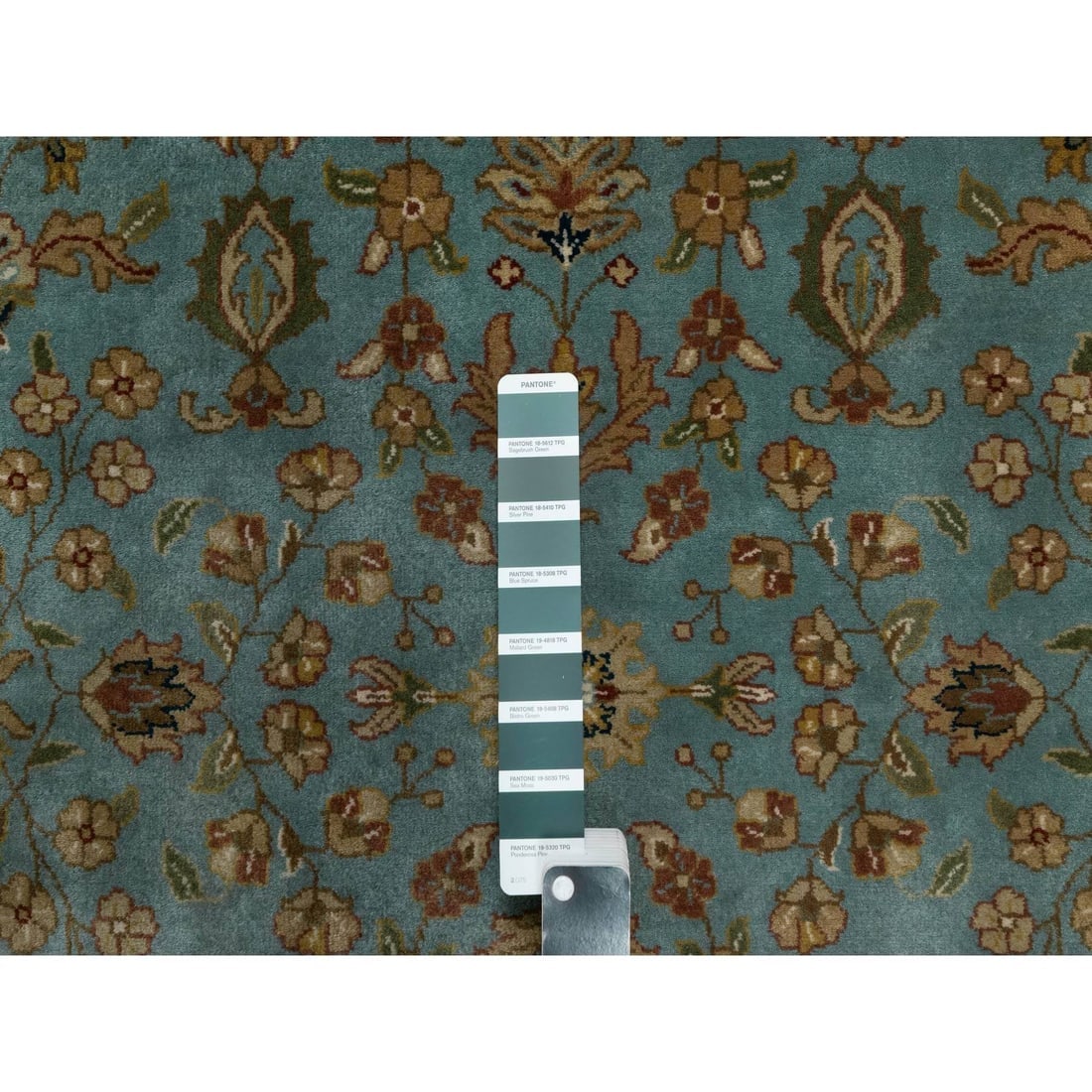 Blue Tabriz Revival Hand Knotted New Zealand Wool Runner Oriental Rug - 4