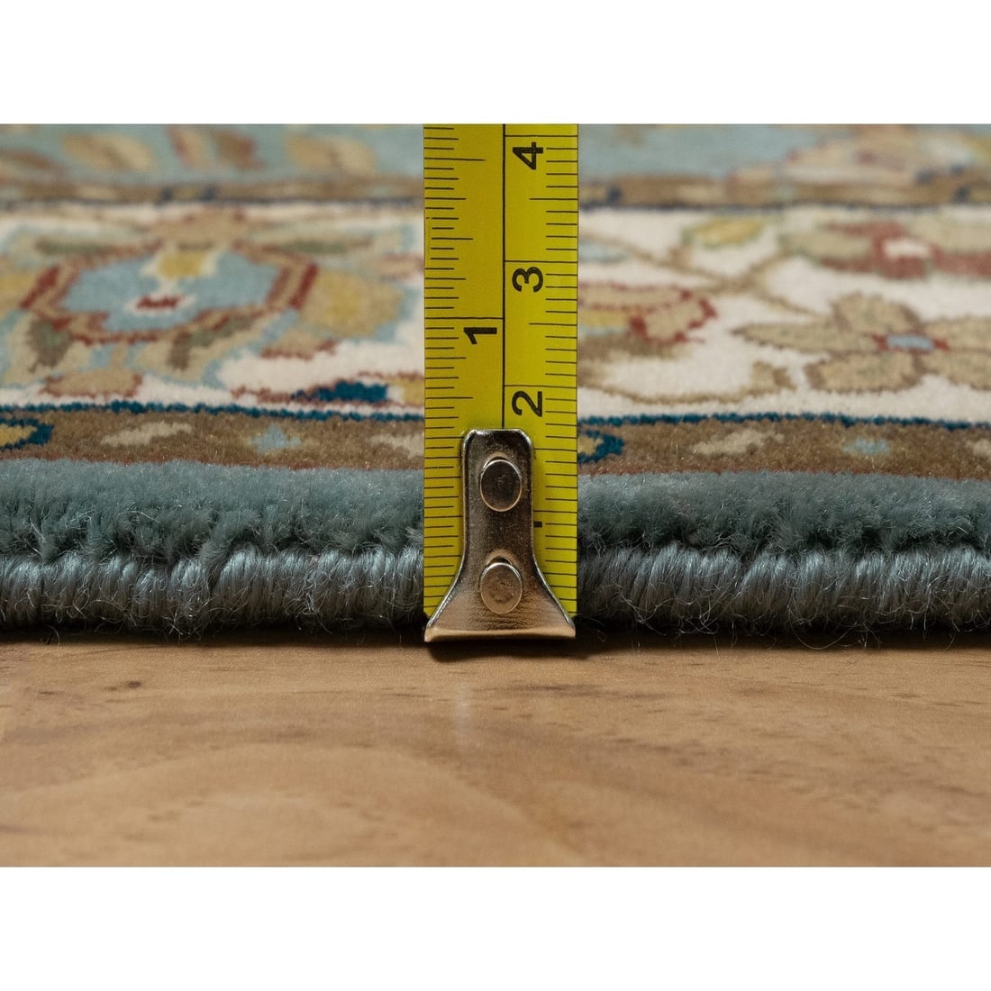 Blue Tabriz Revival Hand Knotted New Zealand Wool Runner Oriental Rug - 7