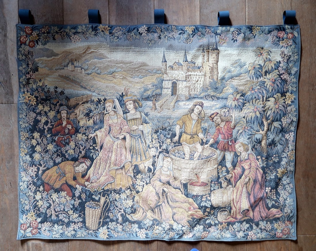 Vintage French Tapestry Wall Hanging by Marc Waymel, 3' x 3.8' (91cm x 117cm), 1960s - 2
