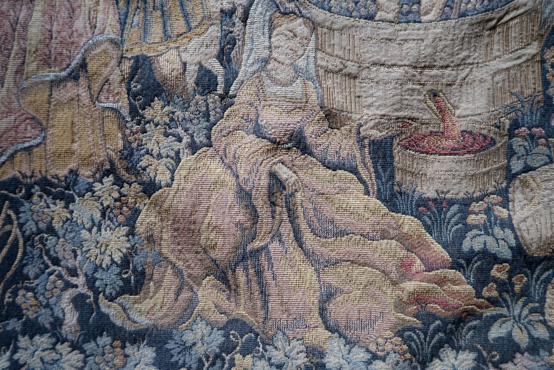 Vintage French Tapestry Wall Hanging by Marc Waymel, 3' x 3.8' (91cm x 117cm), 1960s - 4