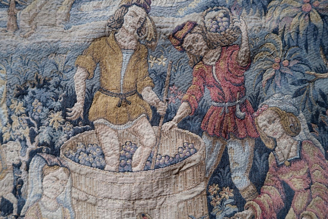 Vintage French Tapestry Wall Hanging by Marc Waymel, 3' x 3.8' (91cm x 117cm), 1960s - 5