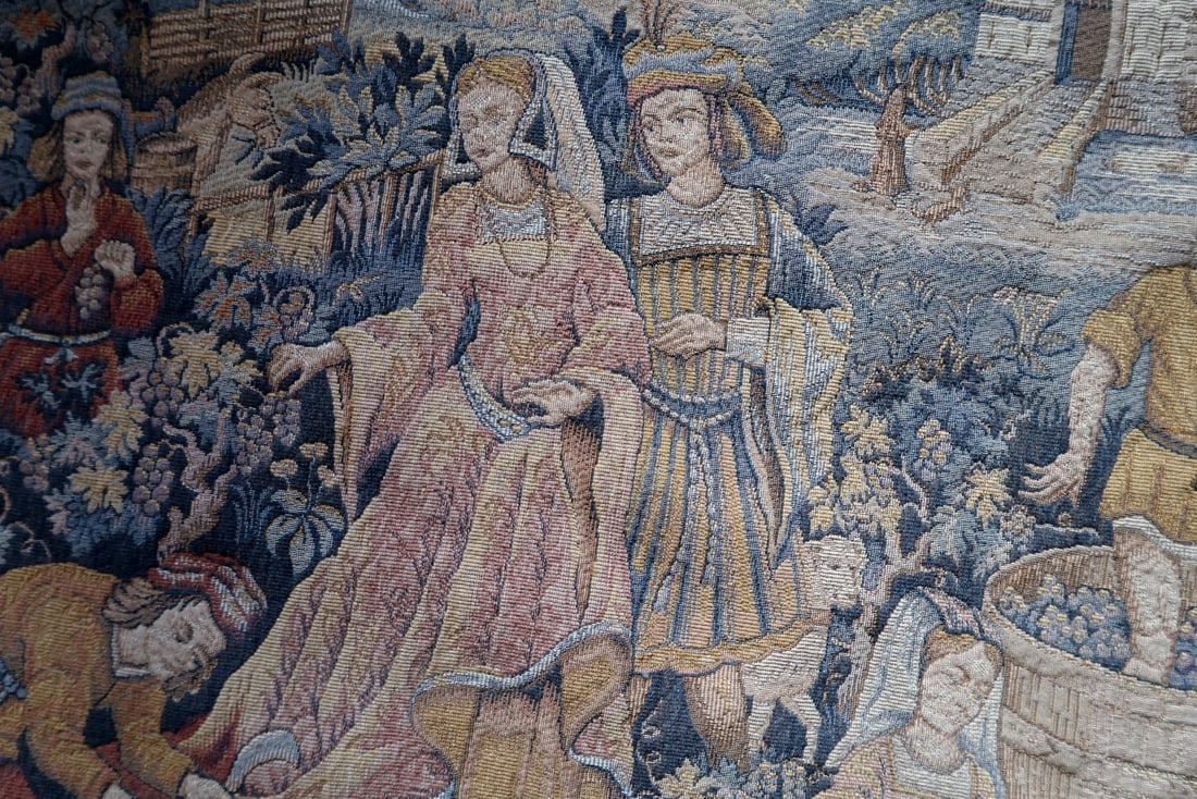 Vintage French Tapestry Wall Hanging by Marc Waymel, 3' x 3.8' (91cm x 117cm), 1960s - 7