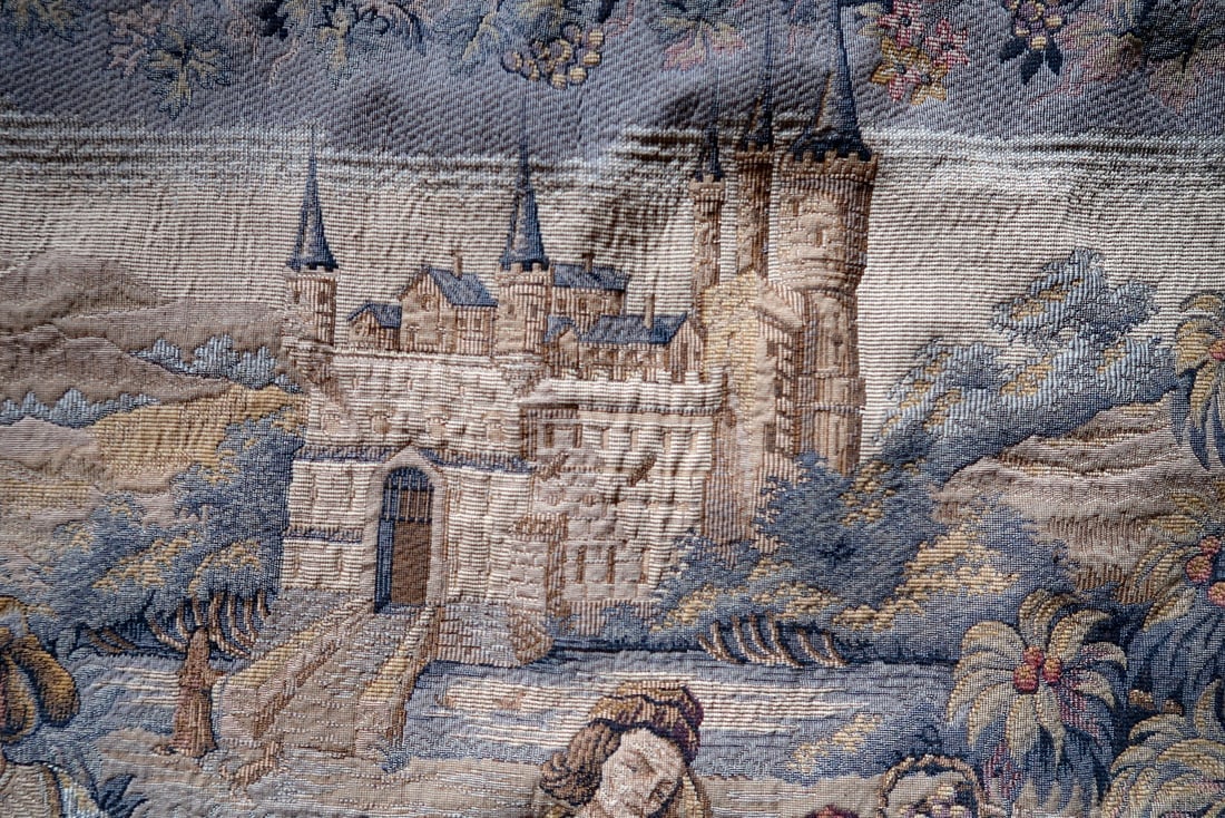 Vintage French Tapestry Wall Hanging by Marc Waymel, 3' x 3.8' (91cm x 117cm), 1960s - 9