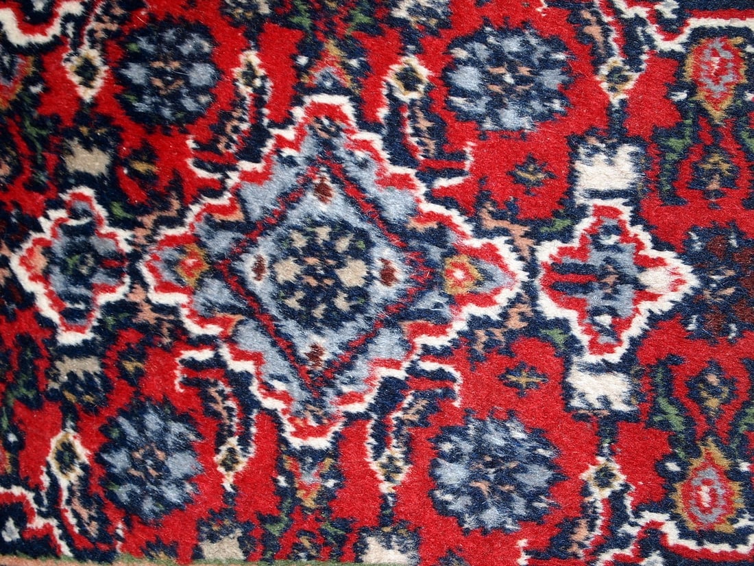Handmade vintage Persian Malayer rug 1.3' x 1.9' (40cm x 58cm) 1970s - 4