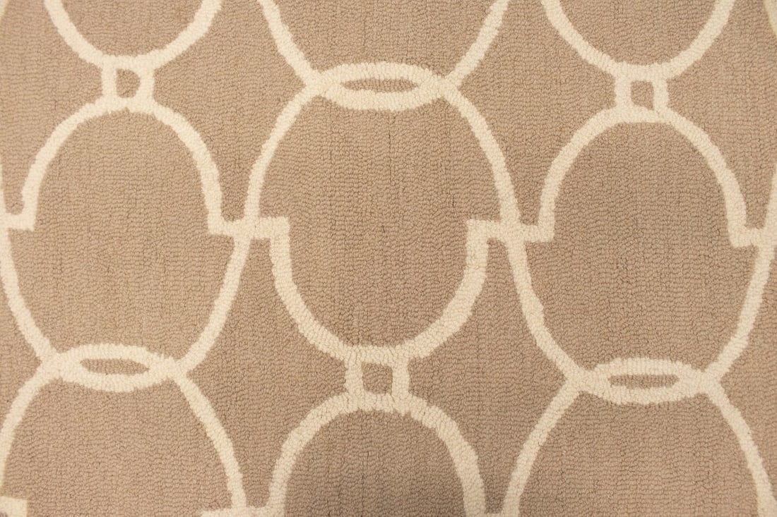 Beige Cream Trellis 5X8 Hand-Tufted Modern Rug - 8