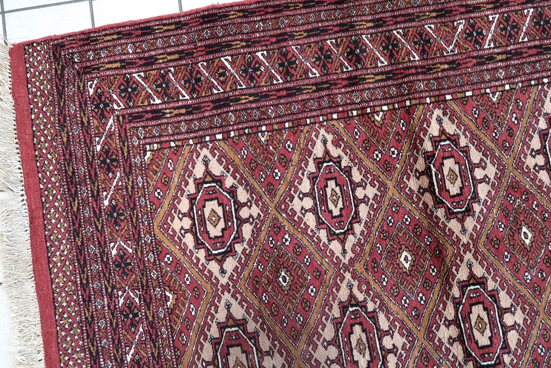 Handmade vintage Afghan Ersari rug 4' x 6' (123cm x 183cm) 1970s - 9