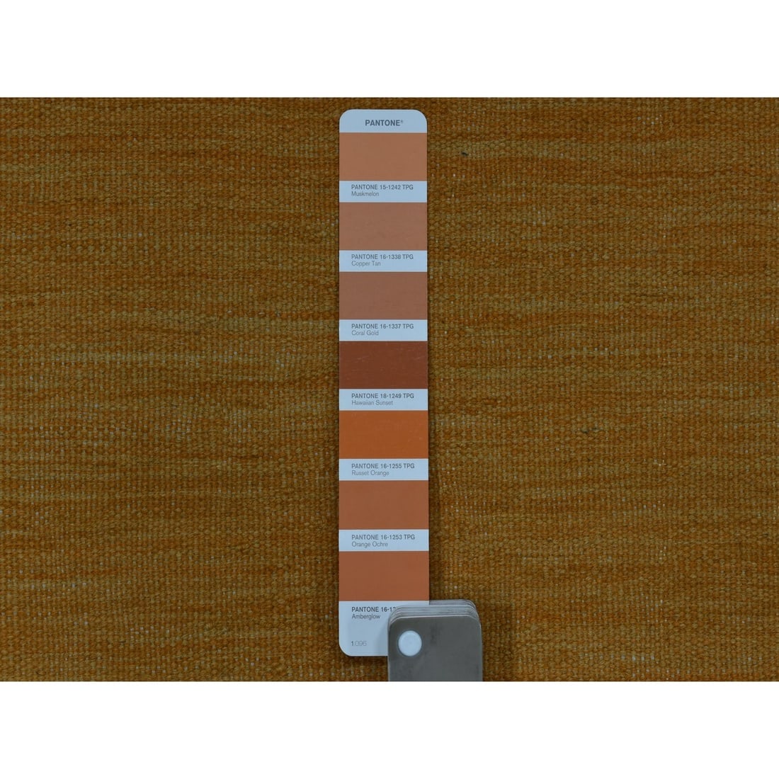 Gold Shades Flat Weave Kilim Pure Wool Hand Woven Runner Oriental Rug - 3