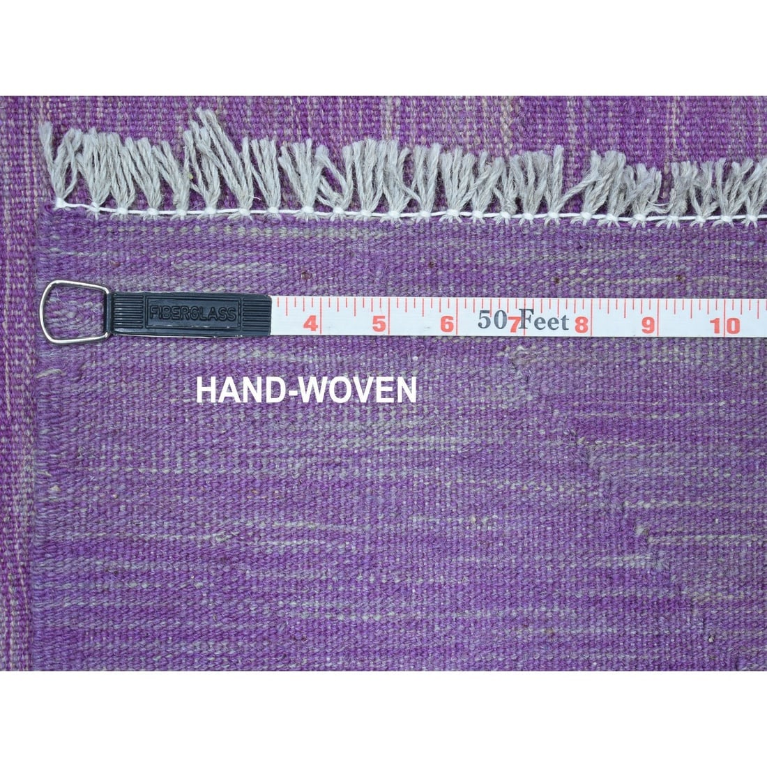 Lavender Shades Flat Weave Kilim Pure Wool Hand Woven Oriental Rug - 6