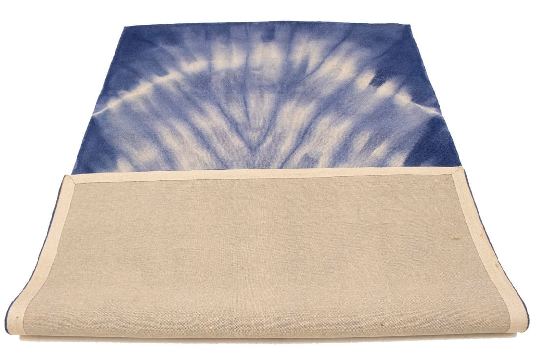 Purple-navy Tie-Dye 5X8 Hand-Tufted Modern Rug - 15