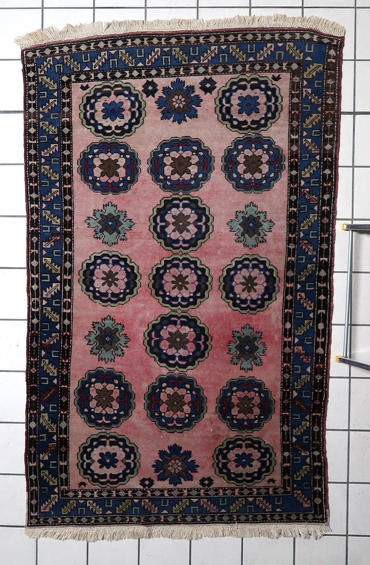 Handmade Vintage Persian Malayer Rug 3.8' x 6.2' (115cm x 188cm), 1950s - 2