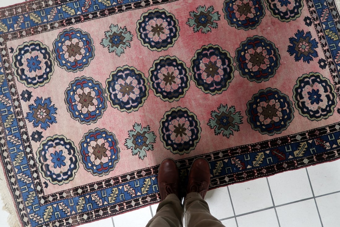 Handmade Vintage Persian Malayer Rug 3.8' x 6.2' (115cm x 188cm), 1950s - 7