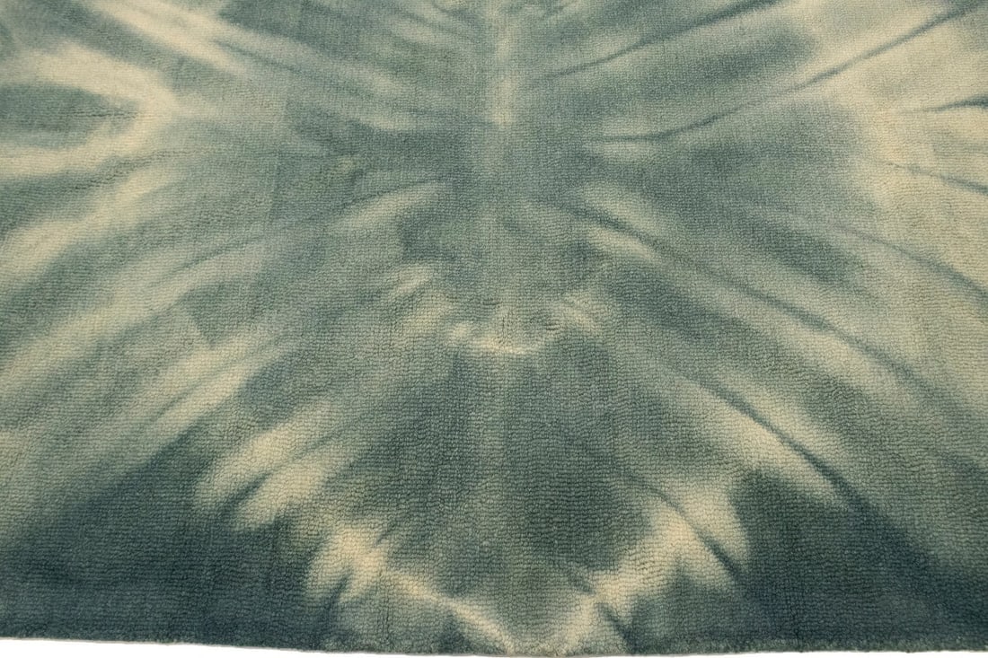 Hunter Green Tie-Dye 5X8 Hand-Tufted Modern Rug - 10