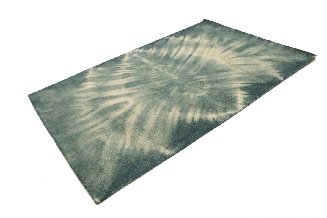 Hunter Green Tie-Dye 5X8 Hand-Tufted Modern Rug - 4