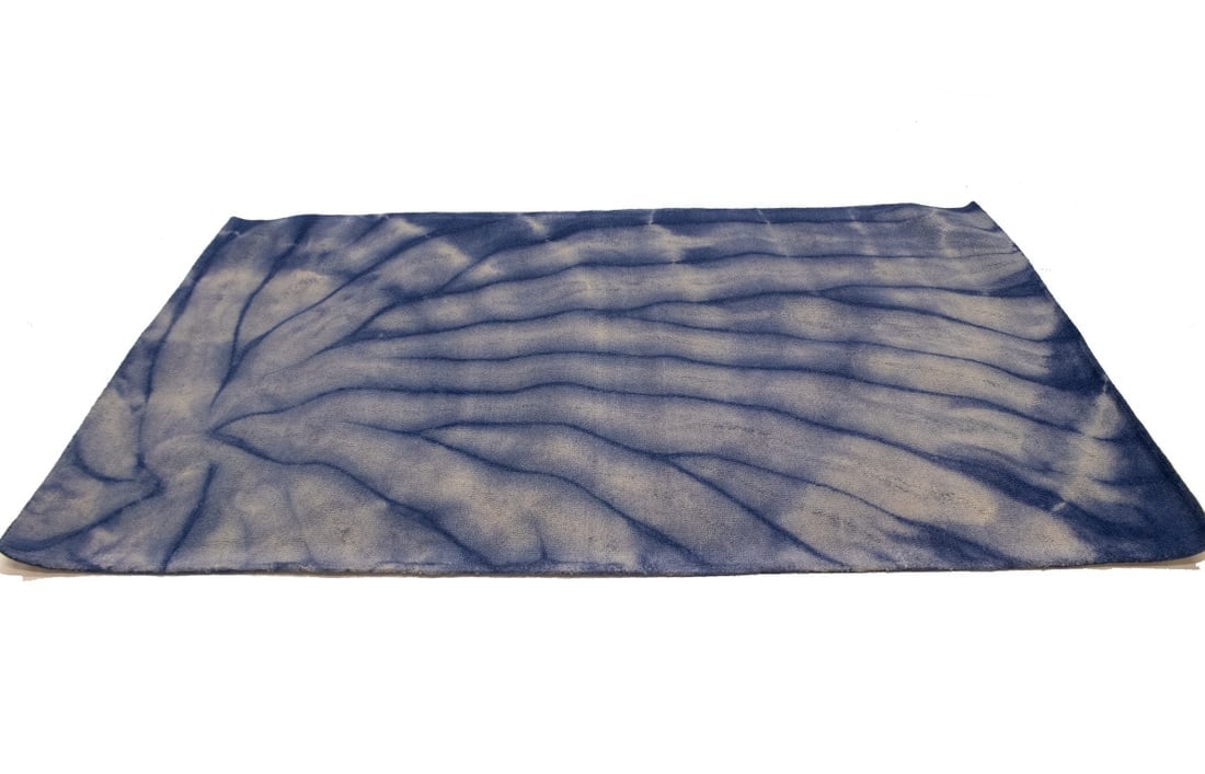 Purple-navy Tie-Dye 5X8 Hand-Tufted Modern Rug - 5
