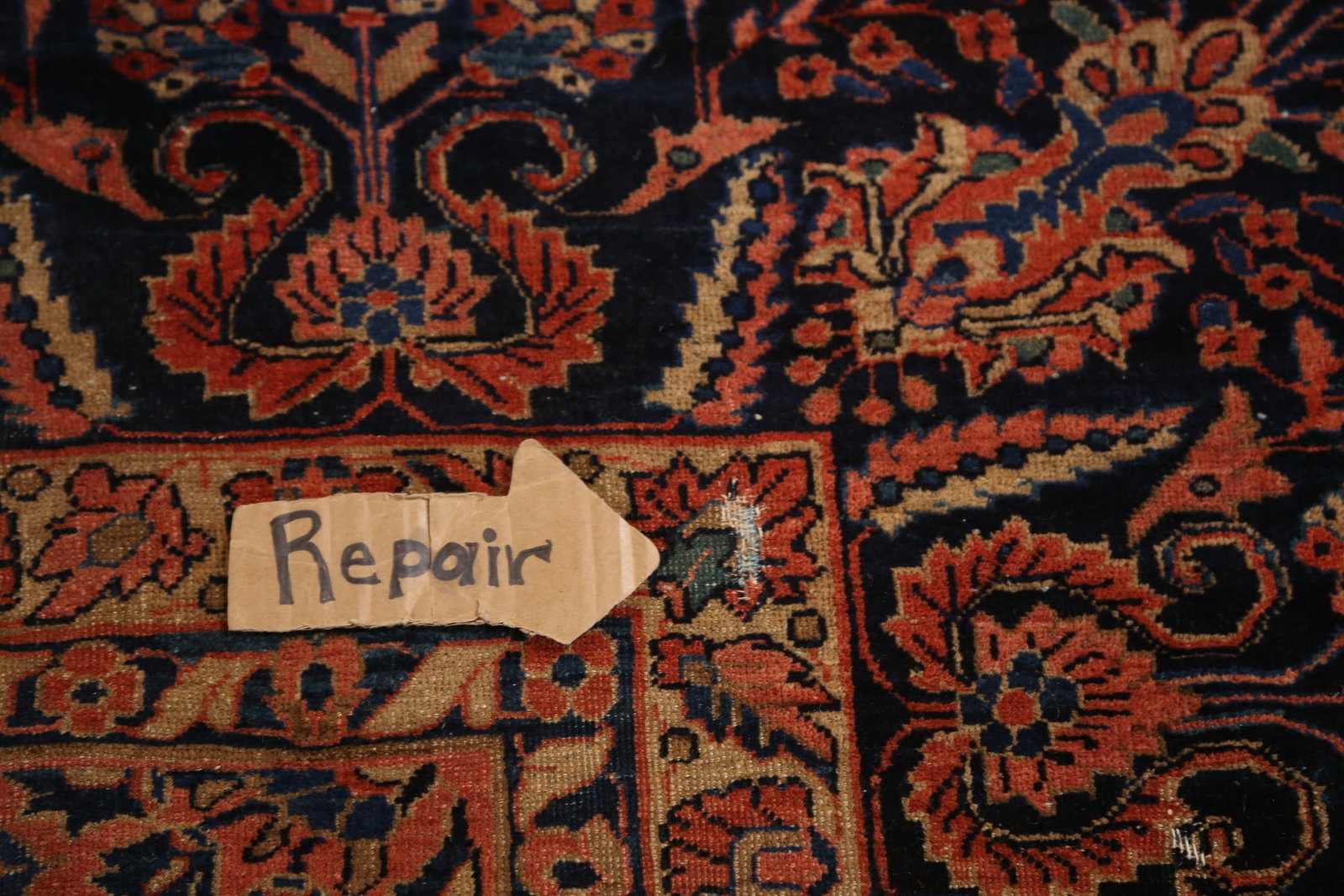 Pre-1900 Vegetable Dye Sarouk Persian Large Rug 11x19 - 13