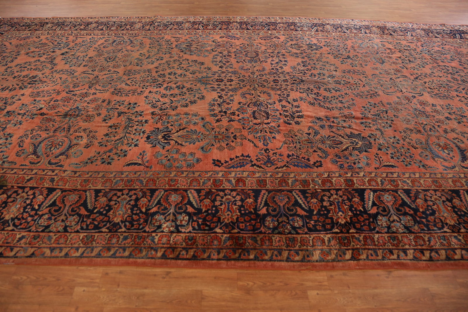 Pre-1900 Vegetable Dye Sarouk Persian Large Rug 11x19 - 20